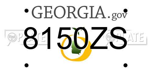 8150ZS Georgia License Plate