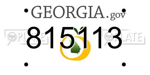 815113 Georgia License Plate