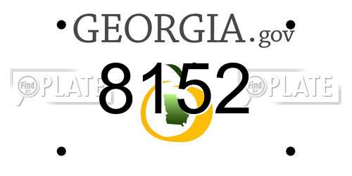 8152 Georgia License Plate