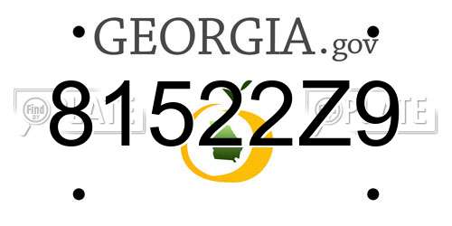 81522Z9 Georgia License Plate