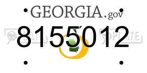 8155012 Georgia License Plate
