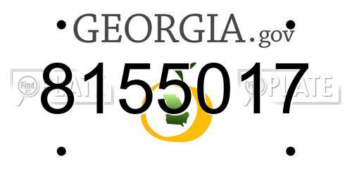 8155017 Georgia License Plate