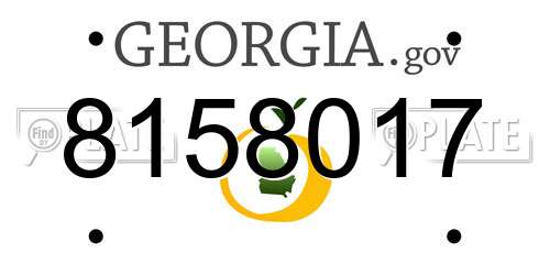 8158017 Georgia License Plate