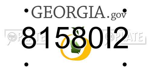 81580I2 Georgia License Plate