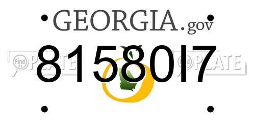 81580I7 Georgia License Plate