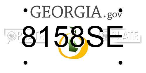 8158SE Georgia License Plate