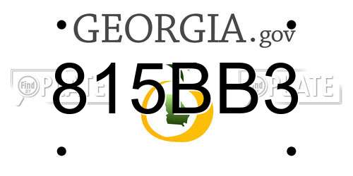 815BB3 Georgia License Plate