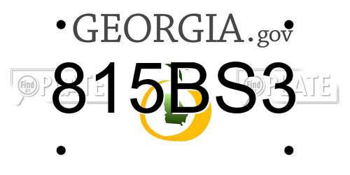 815BS3 Georgia License Plate
