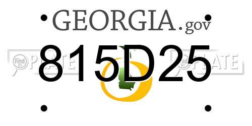 815D25 Georgia License Plate