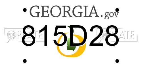 815D28 Georgia License Plate