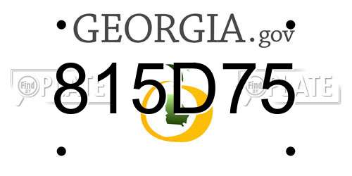 815D75 Georgia License Plate