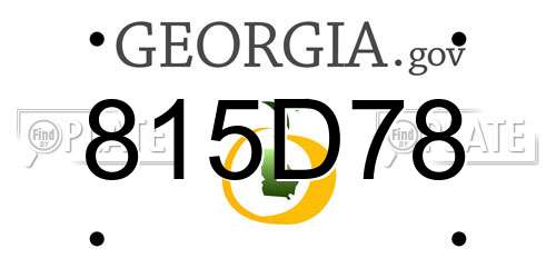 815D78 Georgia License Plate
