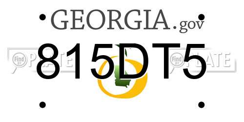 815DT5 Georgia License Plate