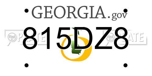 815DZ8 Georgia License Plate