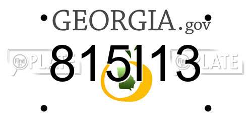 815I13 Georgia License Plate