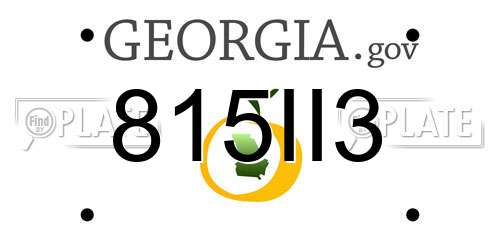 815II3 Georgia License Plate