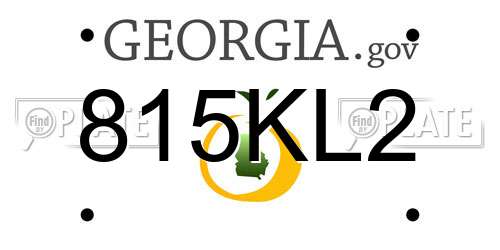 815KL2 Georgia License Plate