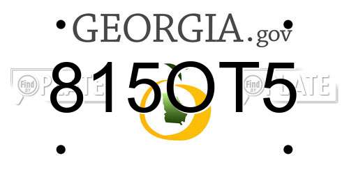 815OT5 Georgia License Plate