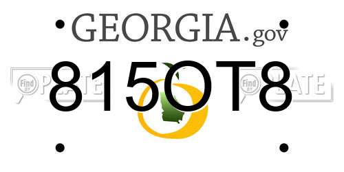 815OT8 Georgia License Plate
