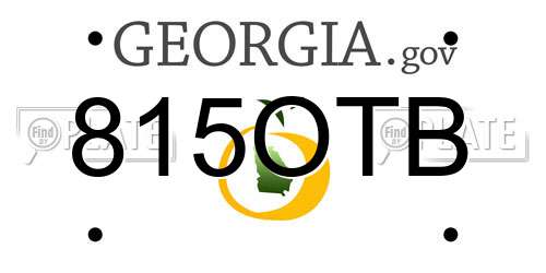 815OTB Georgia License Plate