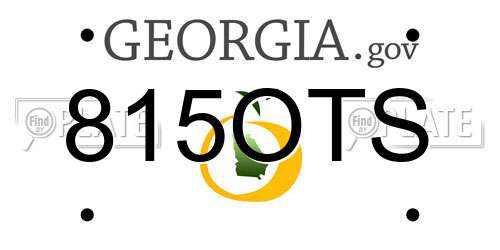 815OTS Georgia License Plate