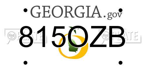 815OZB Georgia License Plate