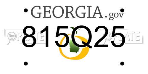 815Q25 Georgia License Plate