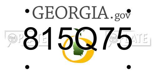 815Q75 Georgia License Plate