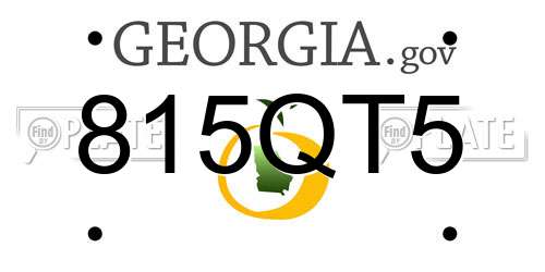 815QT5 Georgia License Plate