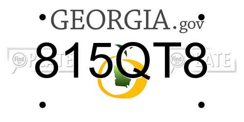 815QT8 Georgia License Plate