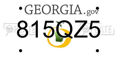 815QZ5 Georgia License Plate