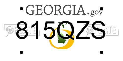 815QZS Georgia License Plate