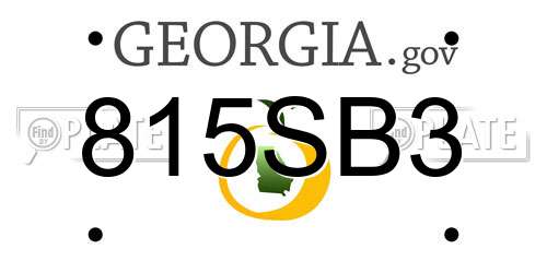 815SB3 Georgia License Plate