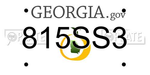 815SS3 Georgia License Plate