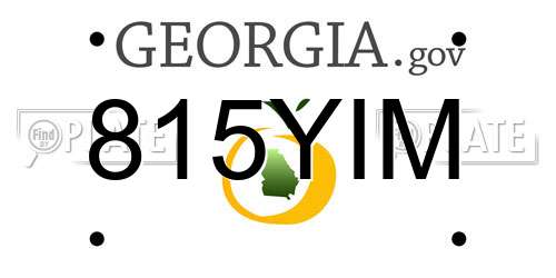 815YIM Georgia License Plate