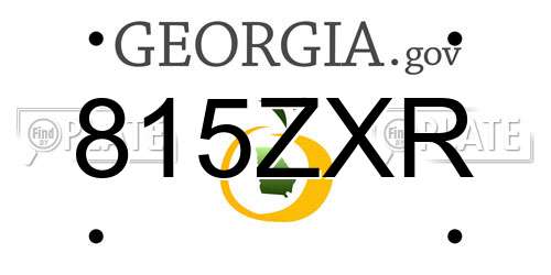 815ZXR Georgia License Plate