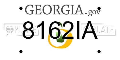 8162IA Georgia License Plate
