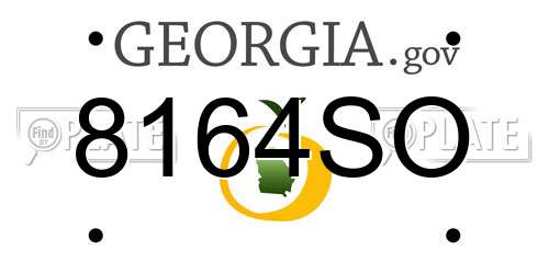8164SO Georgia License Plate