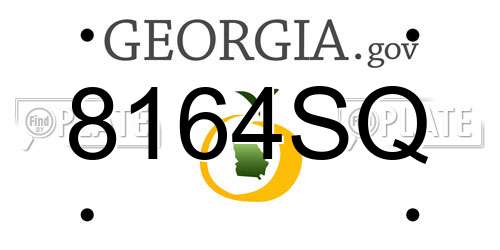 8164SQ Georgia License Plate