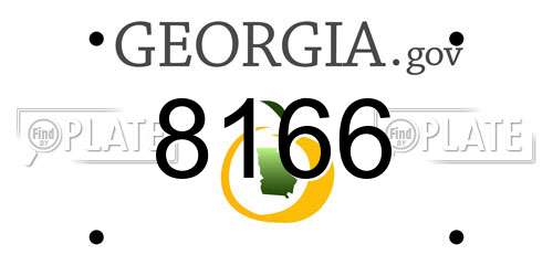 8166 Georgia License Plate