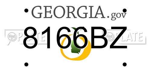 8166BZ Georgia License Plate