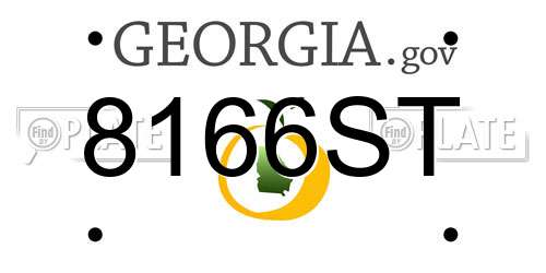 8166ST Georgia License Plate