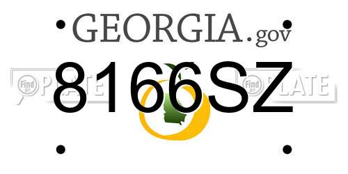 8166SZ Georgia License Plate