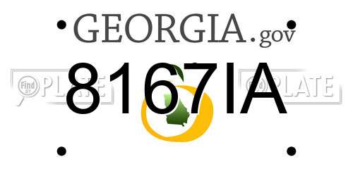 8167IA Georgia License Plate