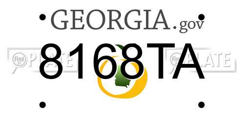 8168TA Georgia License Plate