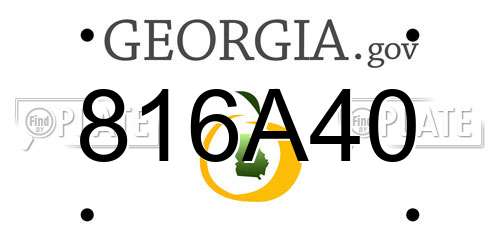 816A40 Georgia License Plate