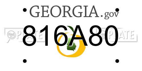 816A80 Georgia License Plate