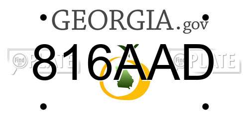 816AAD Georgia License Plate