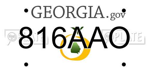 816AAO Georgia License Plate