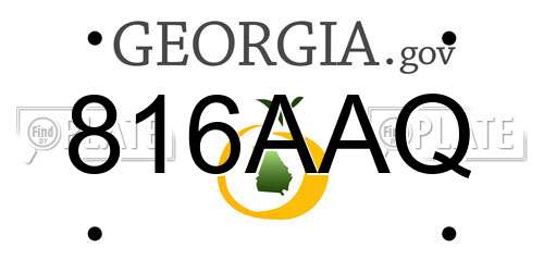 816AAQ Georgia License Plate